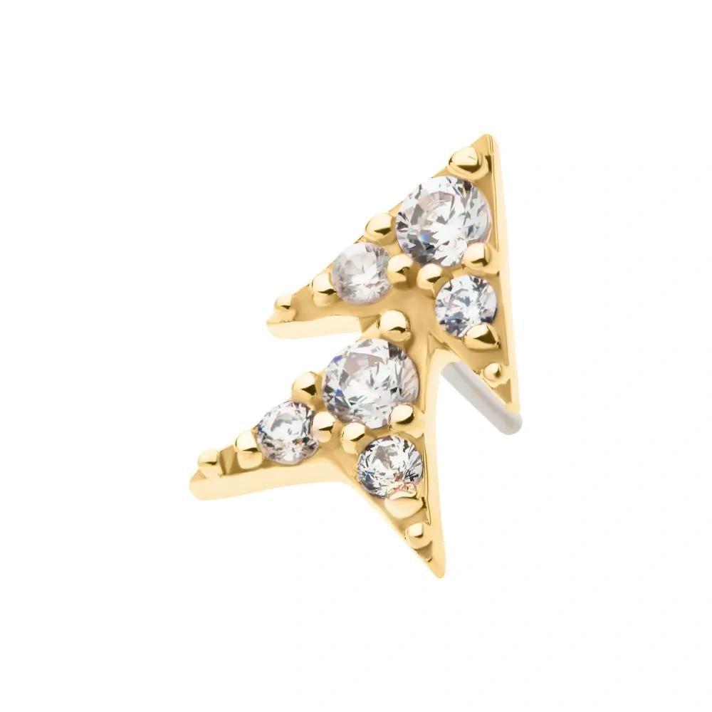Invictus | 14k gold | Double Arrow | CZ