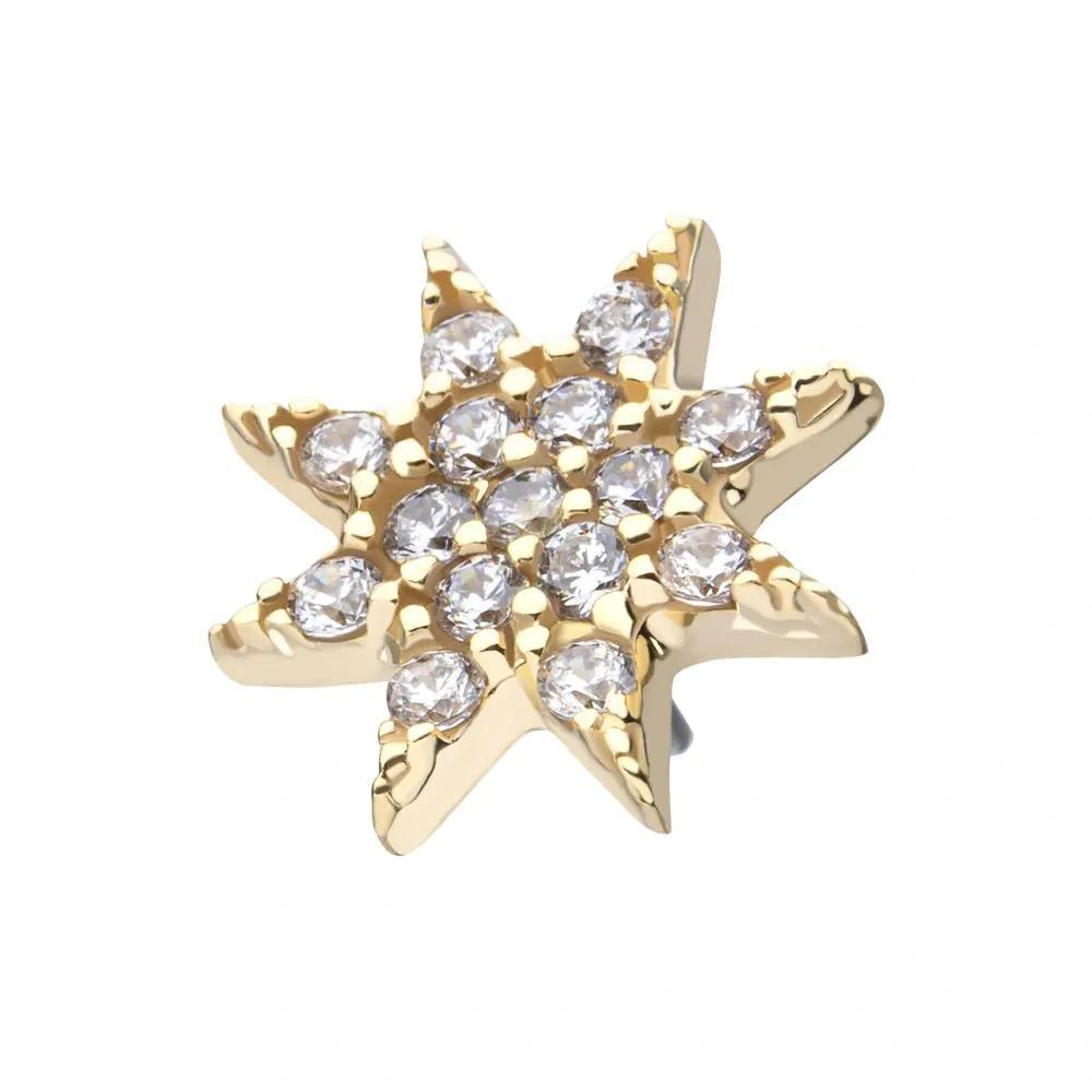 Invictus | 14k gold | Pave Set Octagram | CZ