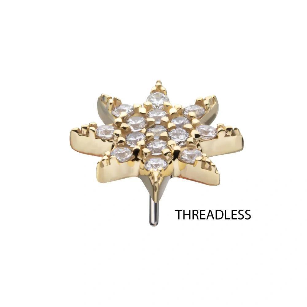 Invictus | 14k gold | Pave Set Octagram | CZ