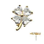 Invictus | 14k gold | Prong Set Heart Clover | CZ