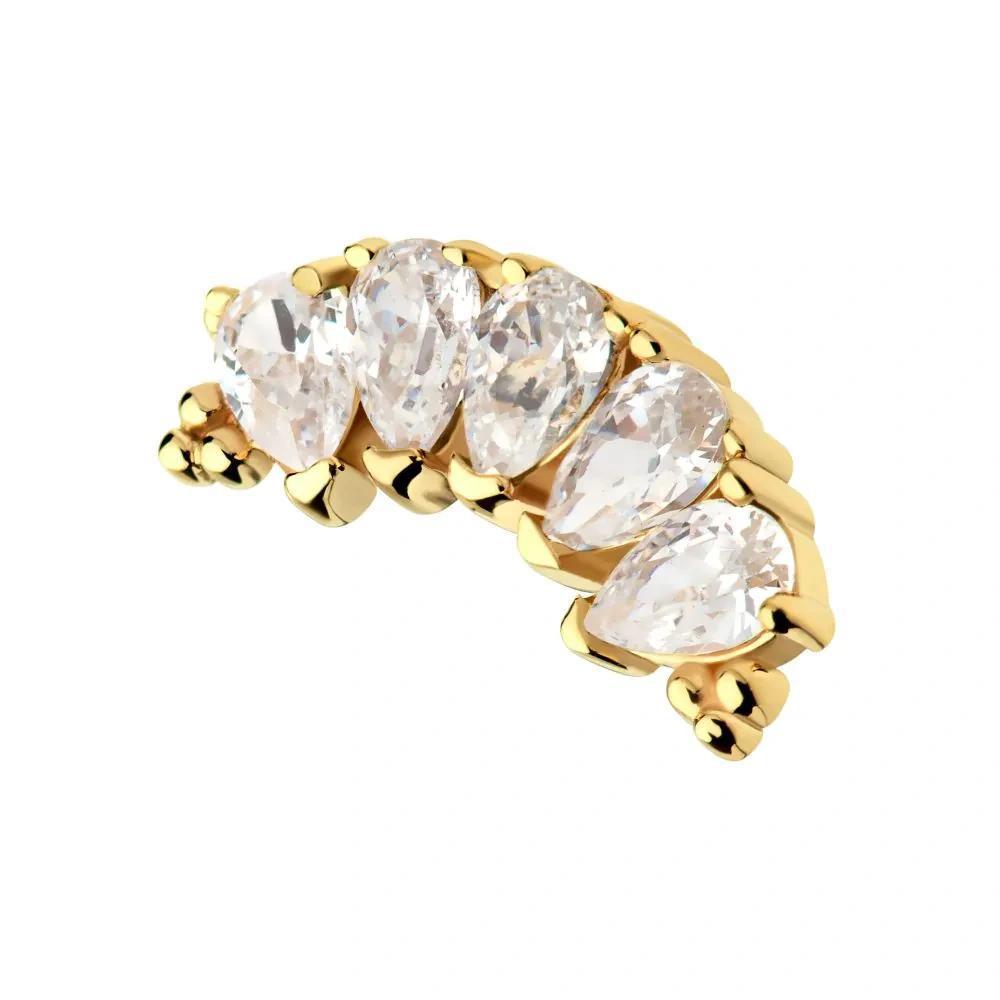 Invictus | 14k gold | Beaded Tear Drop Cluster | CZ