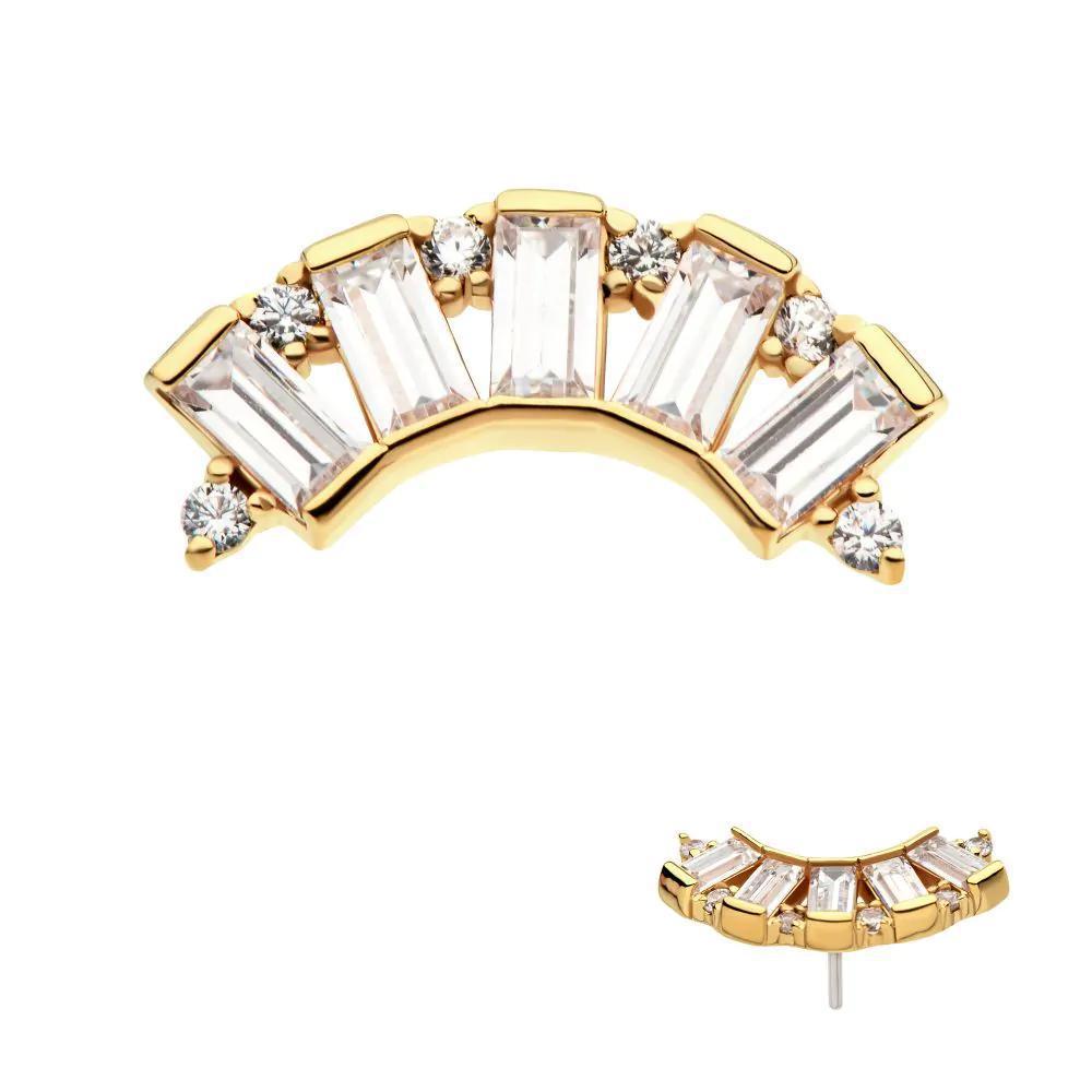 Invictus | 14k gold | 5-cluster Baguette | CZ