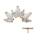 Invictus | 14k gold | 7-cluster Marquise Fan | CZ and Opal