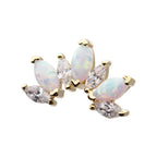 Invictus | 14k gold | 7-cluster Marquise Fan | CZ and Opal