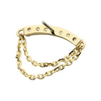 Invictus | 14k gold | Curved Bar with 2 Tier Chain | CZ