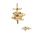 Invictus | 14k gold | Dagger with Rose | Garnet CZ