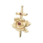 Invictus | 14k gold | Dagger with Rose | Garnet CZ