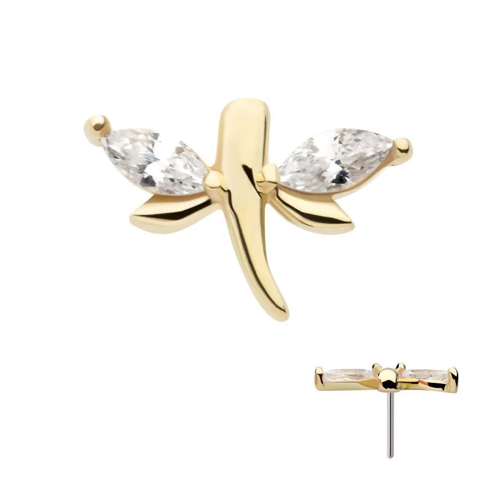 Invictus | 14k gold | Marquise Dragonfly | CZ