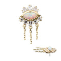 Invictus | 14k gold | Evil Eye with Triple Chain | CZ and Opal