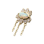Invictus | 14k gold | Evil Eye with Triple Chain | CZ and Opal