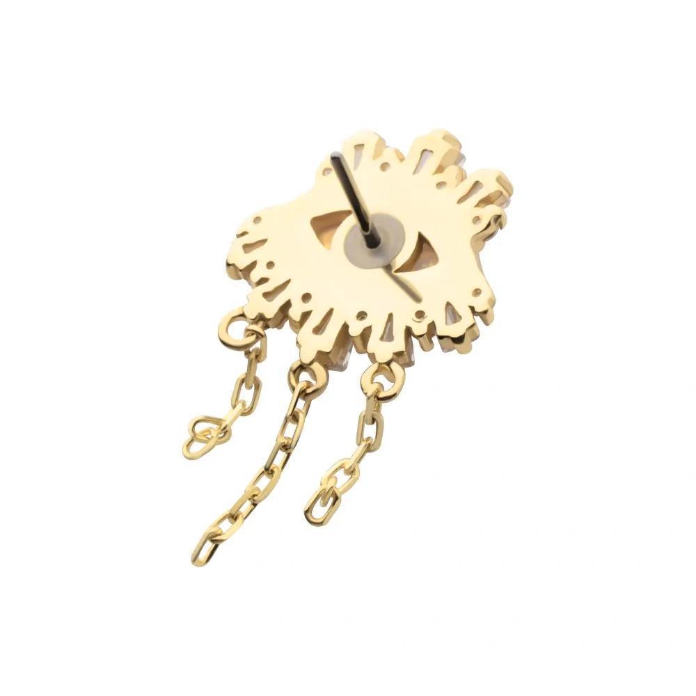 Invictus | 14k gold | Evil Eye with Triple Chain | CZ and Opal