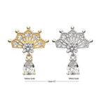 Invictus | 14k gold | Prong Set Fan with Tear Drop Dangle | CZ