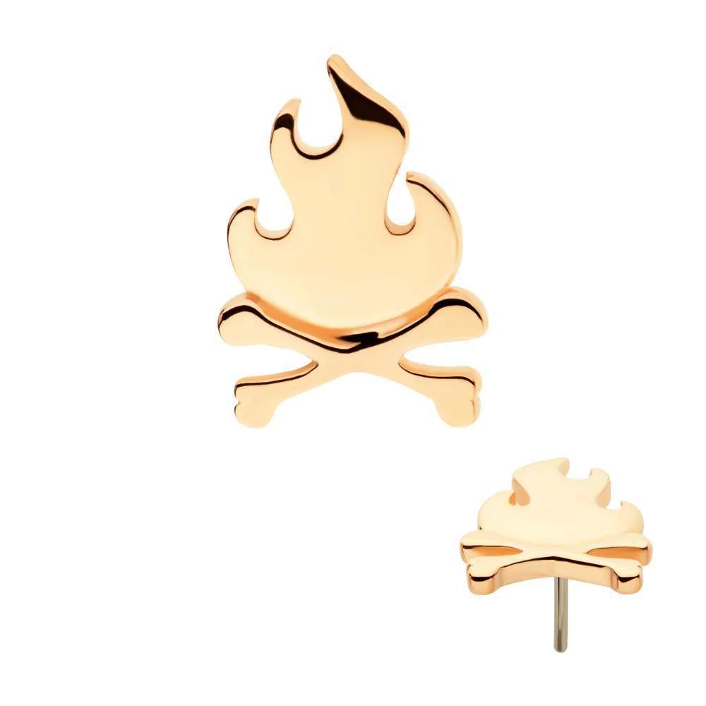 Invictus | 14k gold | Flame Crossbones