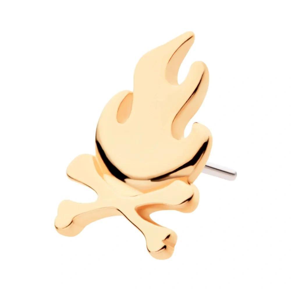 Invictus | 14k gold | Flame Crossbones