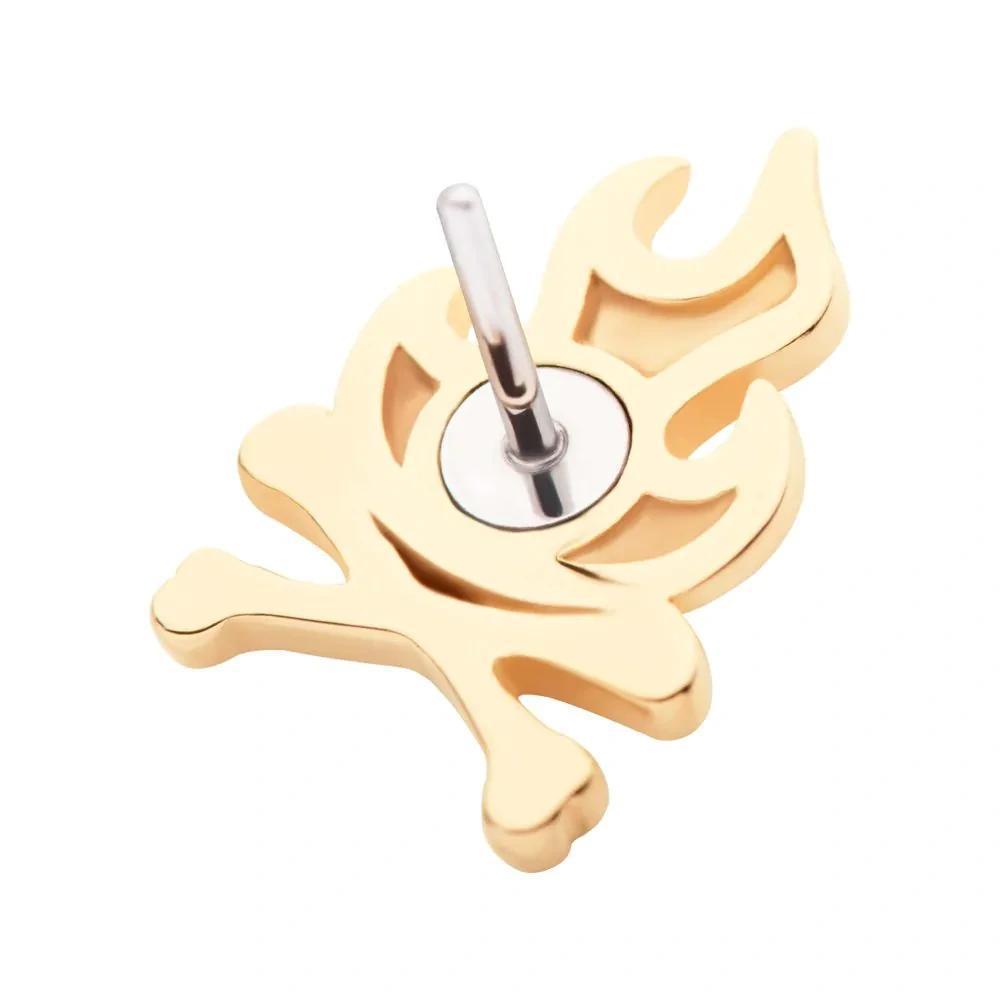 Invictus | 14k gold | Flame Crossbones