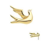Invictus | 14k gold | Flying Dove | CZ