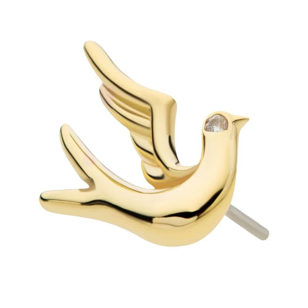 Invictus | 14k gold | Flying Dove | CZ
