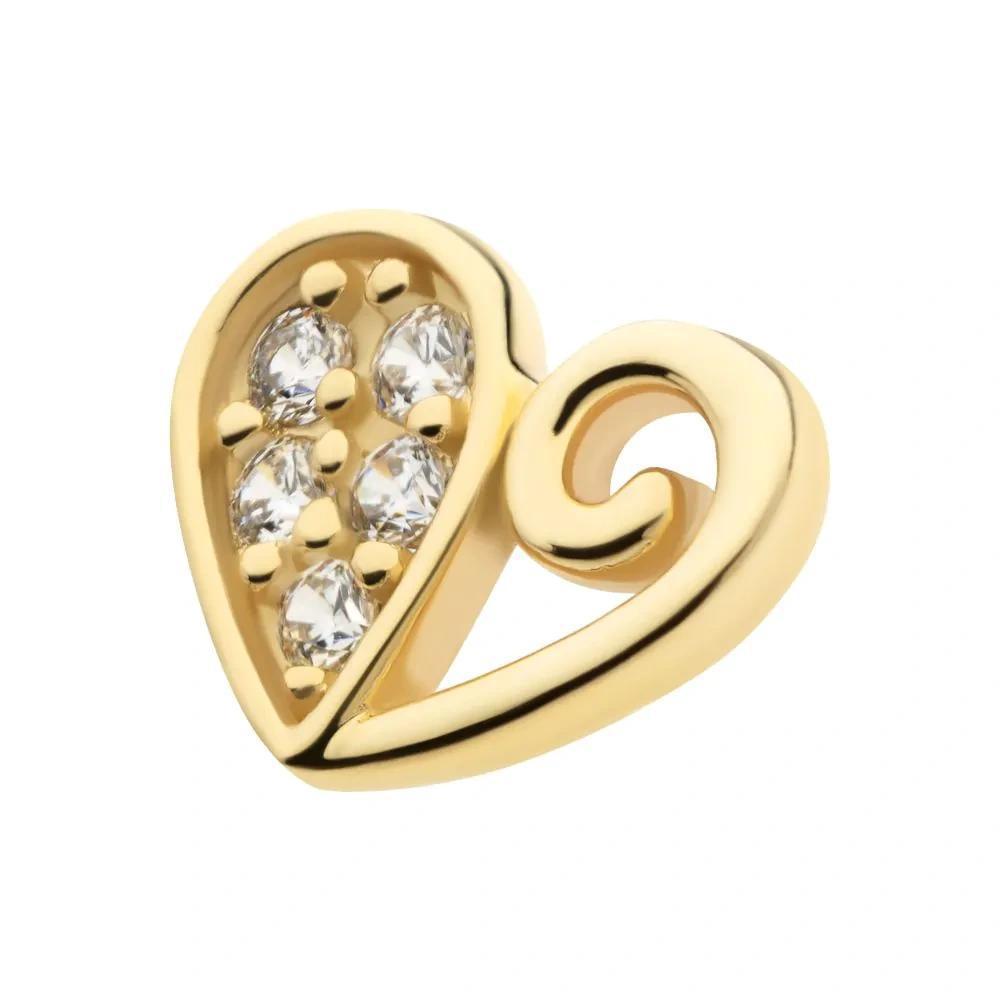 Invictus | 14k gold | Half Heart | CZ