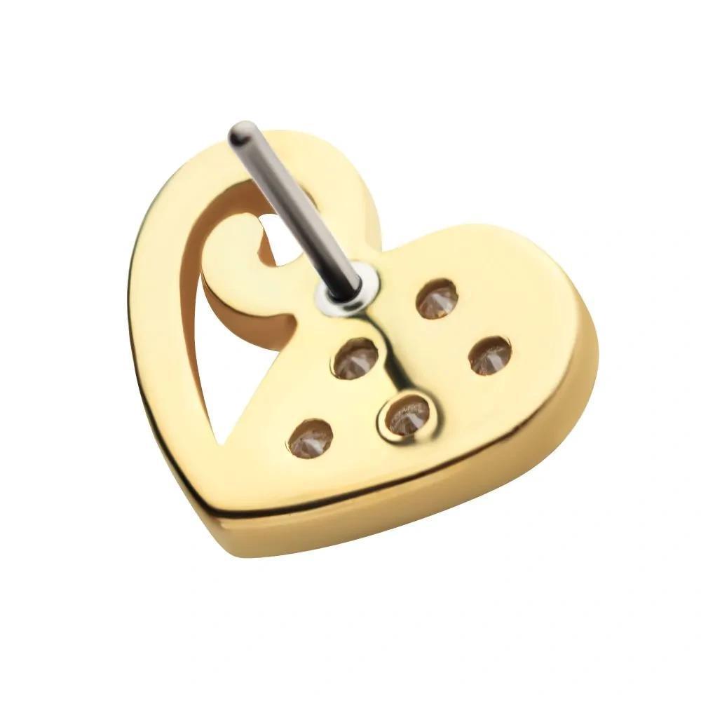 Invictus | 14k gold | Half Heart | CZ