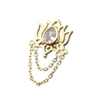 Invictus | 14k gold | Teardrop Lotus with 2 Tier Chain | CZ