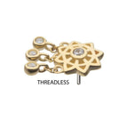Invictus | 14k gold | Mandala with Triple Bezel Dangle | CZ