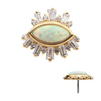 Invictus | 14k gold | Evil Eye Tapered Baguette | CZ/Opal
