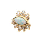 Invictus | 14k gold | Evil Eye Tapered Baguette | CZ/Opal