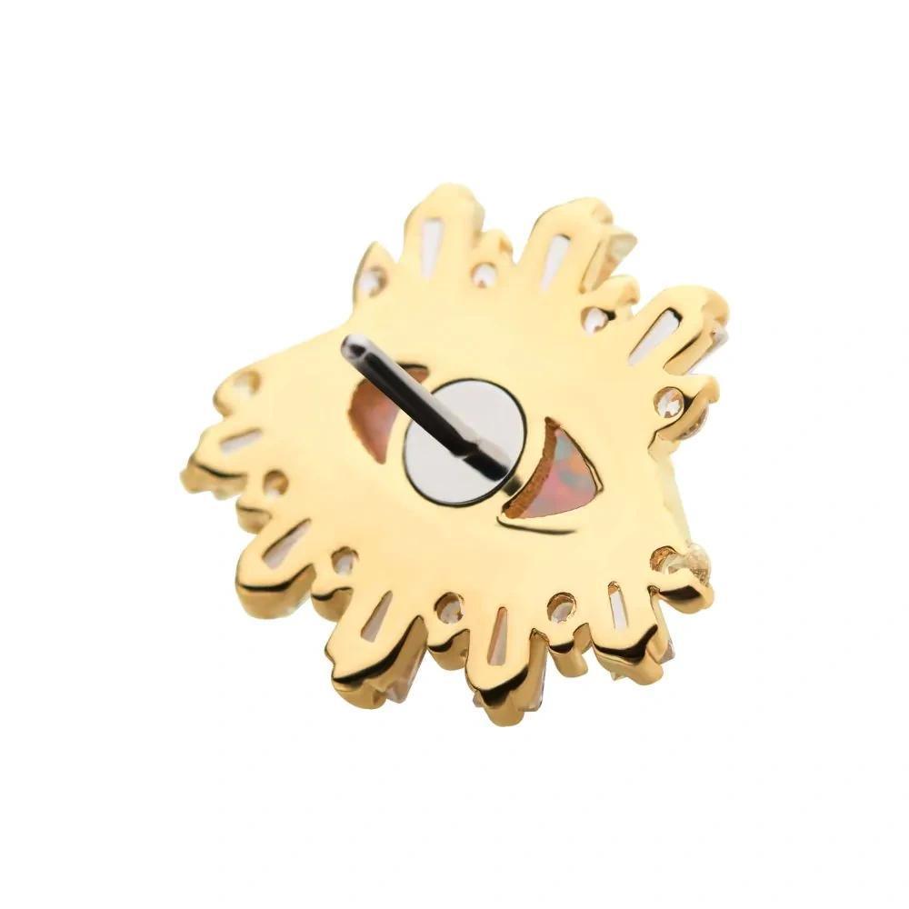Invictus | 14k gold | Evil Eye Tapered Baguette | CZ/Opal
