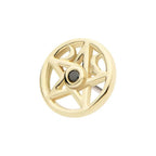 Invictus | 14k gold | Bezel Set Moon Pentacle | Black CZ