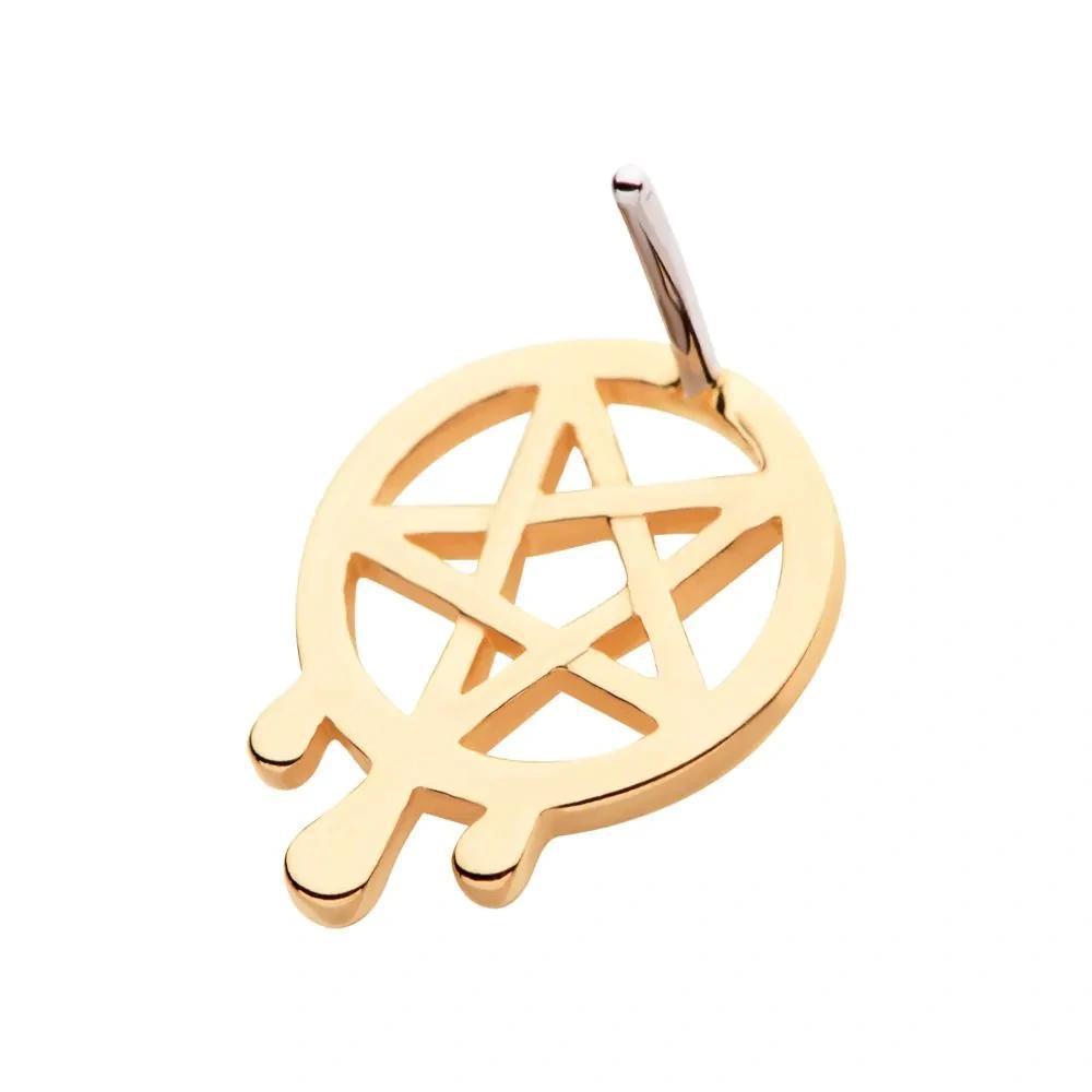 Invictus | 14k gold | Dripping Pentagram