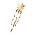 Invictus | 14k gold | Pot Leaf with Triple Chain