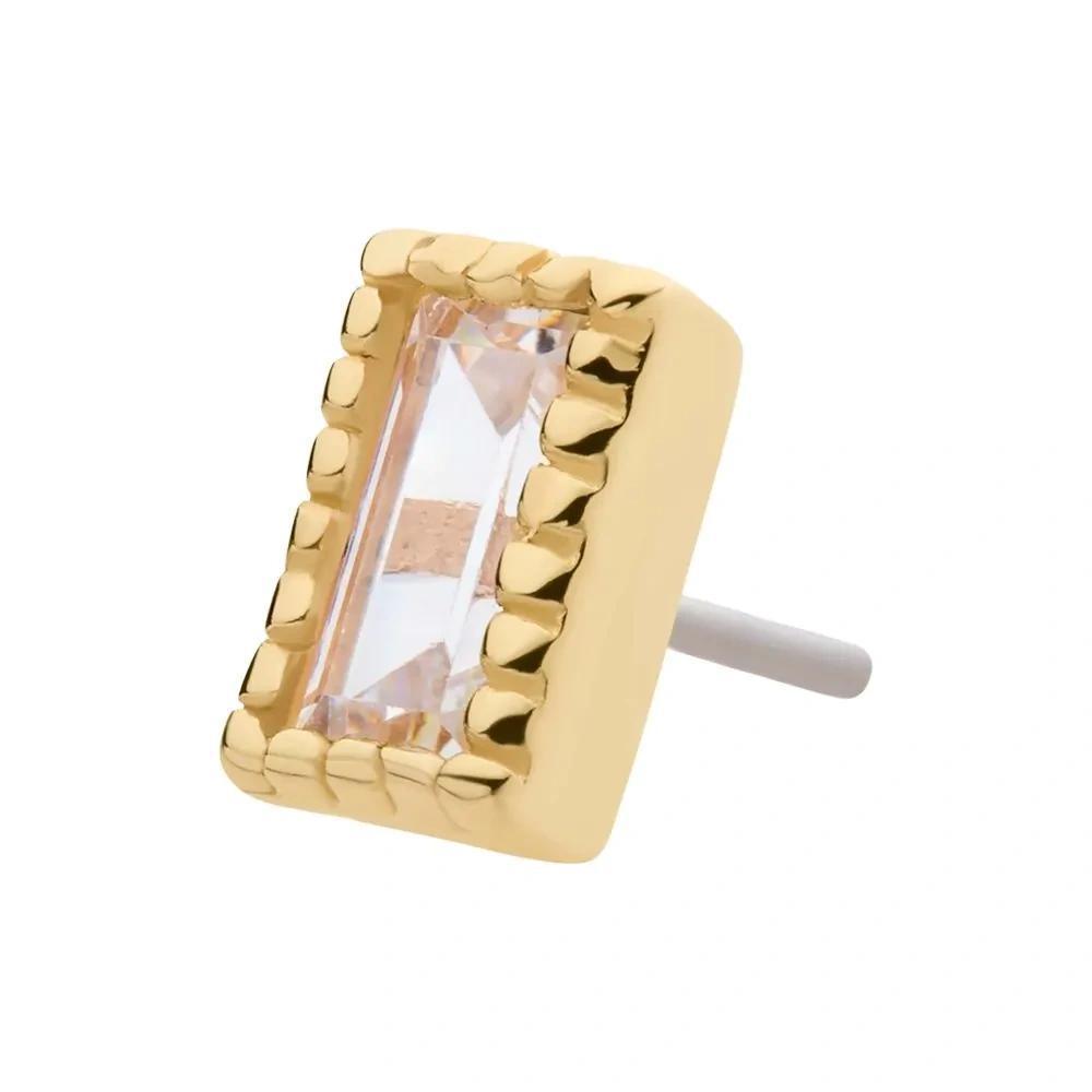 Invictus | 14k gold | Rectangle Baguette | CZ