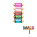 Invictus | 14k gold | Baguette Cluster | Rainbow CZ