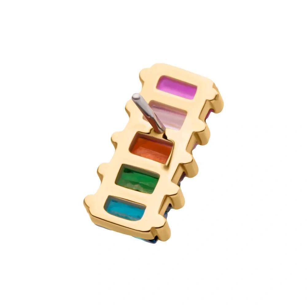 Invictus | 14k gold | Baguette Cluster | Rainbow CZ