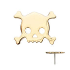 Invictus | 14k gold |Polished Skull and Crossbones