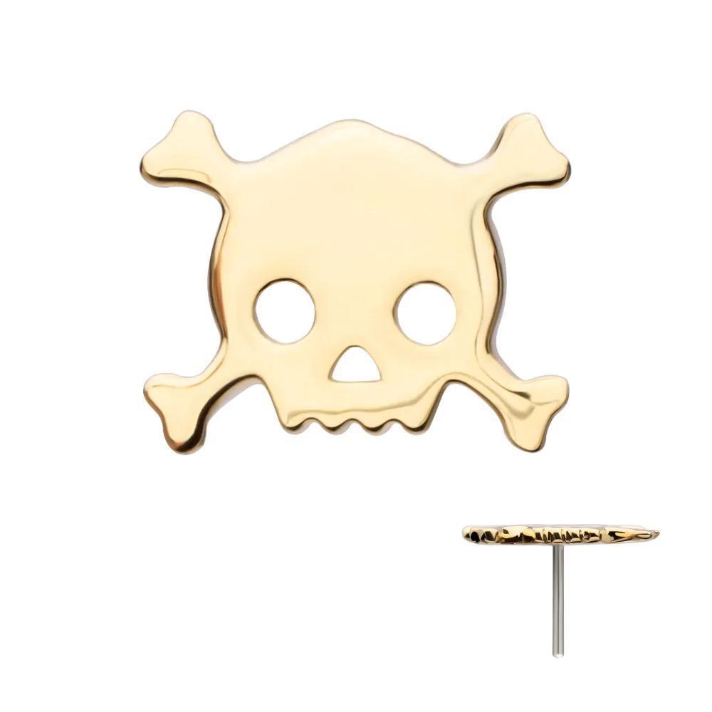 Invictus | 14k gold |Polished Skull and Crossbones