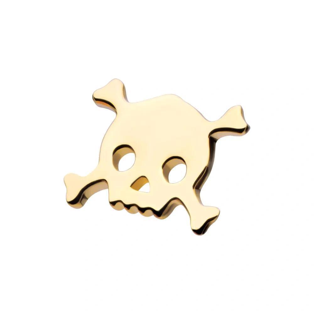 Invictus | 14k gold |Polished Skull and Crossbones