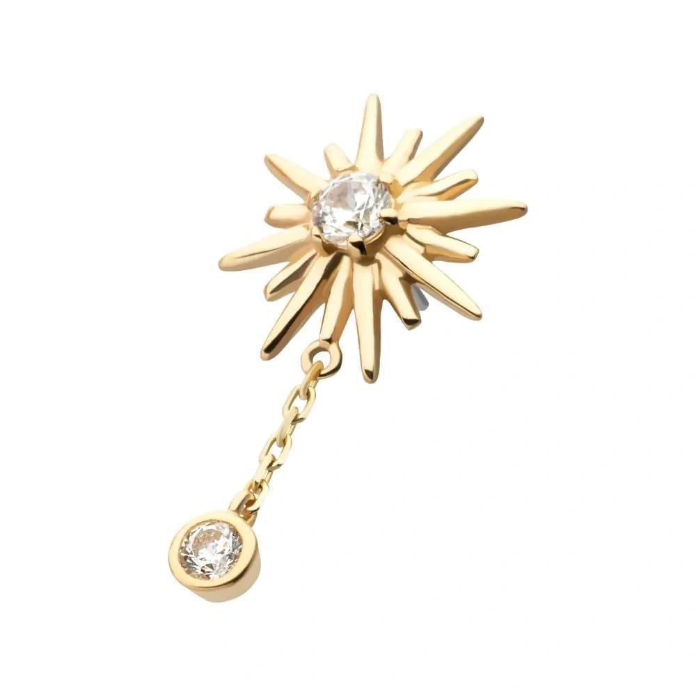 Invictus | 14k gold | Starburst with Dangle | CZ