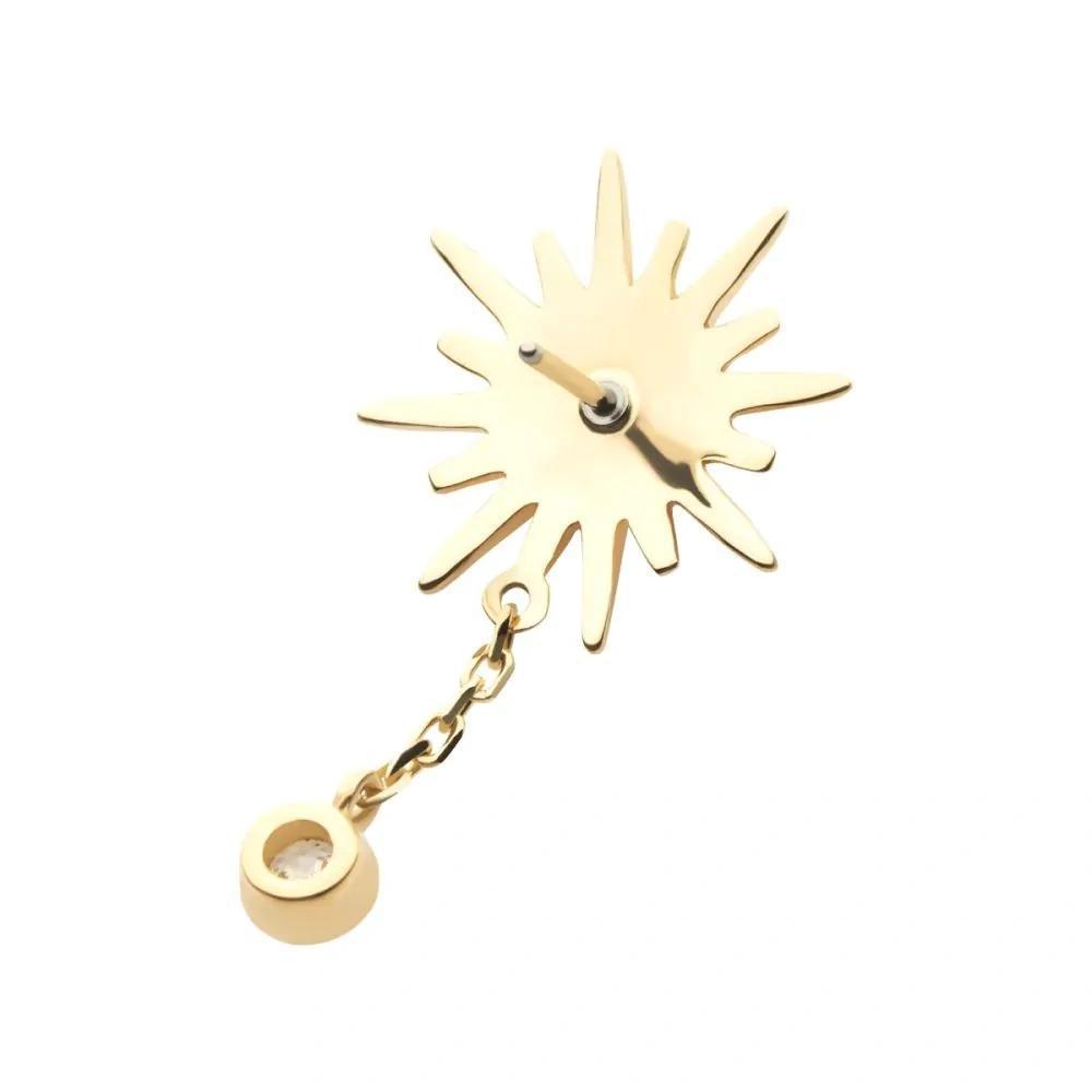Invictus | 14k gold | Starburst with Dangle | CZ