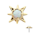 Invictus | 14k gold | Prong Set Opal | synthetic White Opal