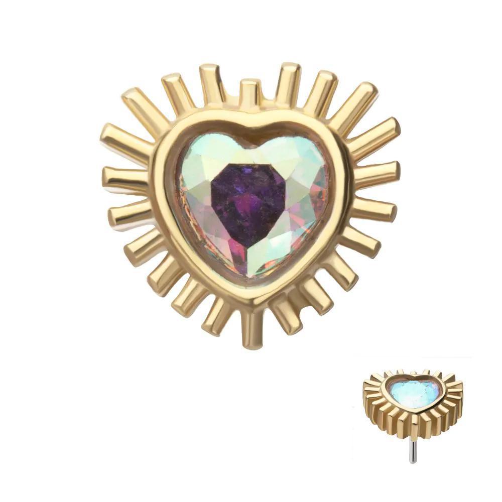 Invictus | 14k gold | Heart Beam | CZ