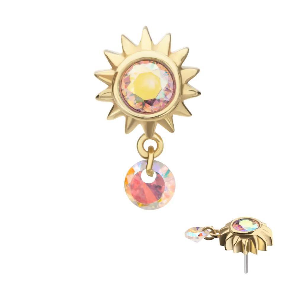 Invictus | 14k gold | Starburst with Dangle |CZ