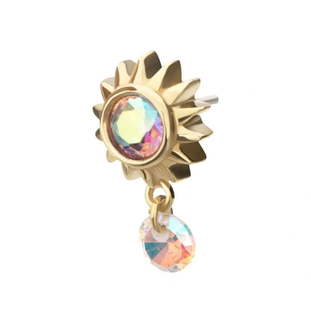Invictus | 14k gold | Starburst with Dangle |CZ