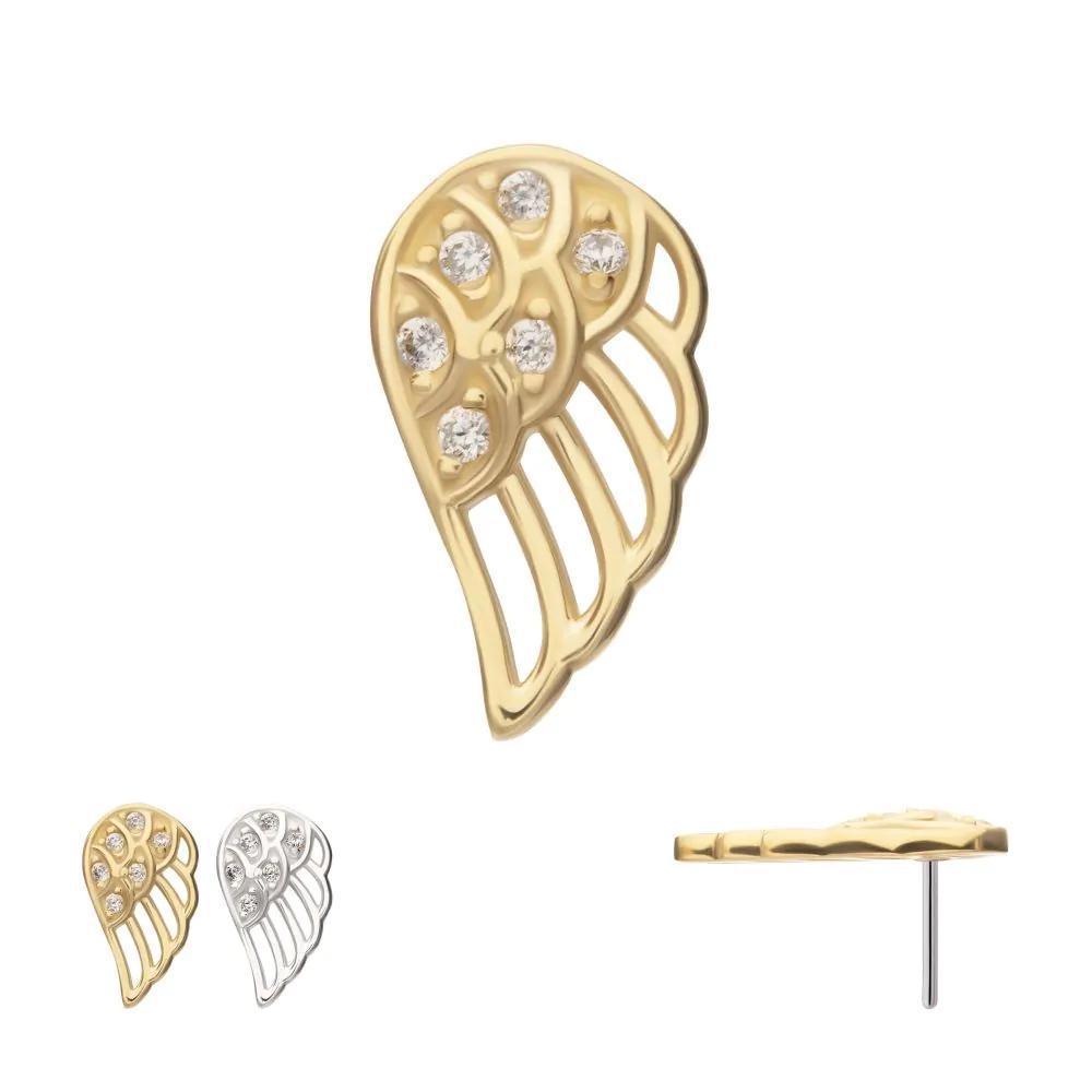 Invictus | 14k gold | Angel Wing Left | CZ