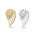 Invictus | 14k gold | Angel Wing Left | CZ