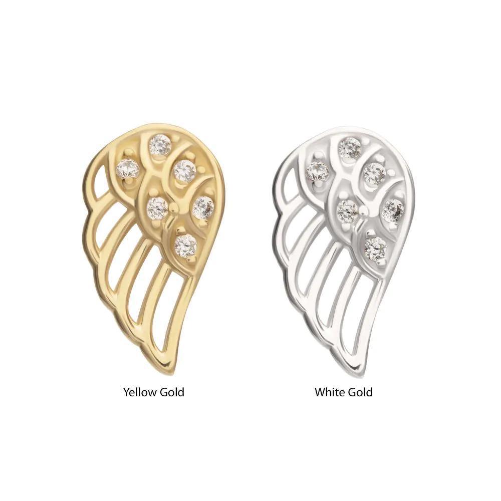 Invictus | 14k gold | Angel Wing Right | CZ