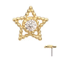 Invictus | 14k gold | Beaded Cut Out Star | CZ
