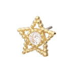 Invictus | 14k gold | Beaded Cut Out Star | CZ
