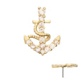 Invictus | 14k gold | Pave Set Anchor | CZ