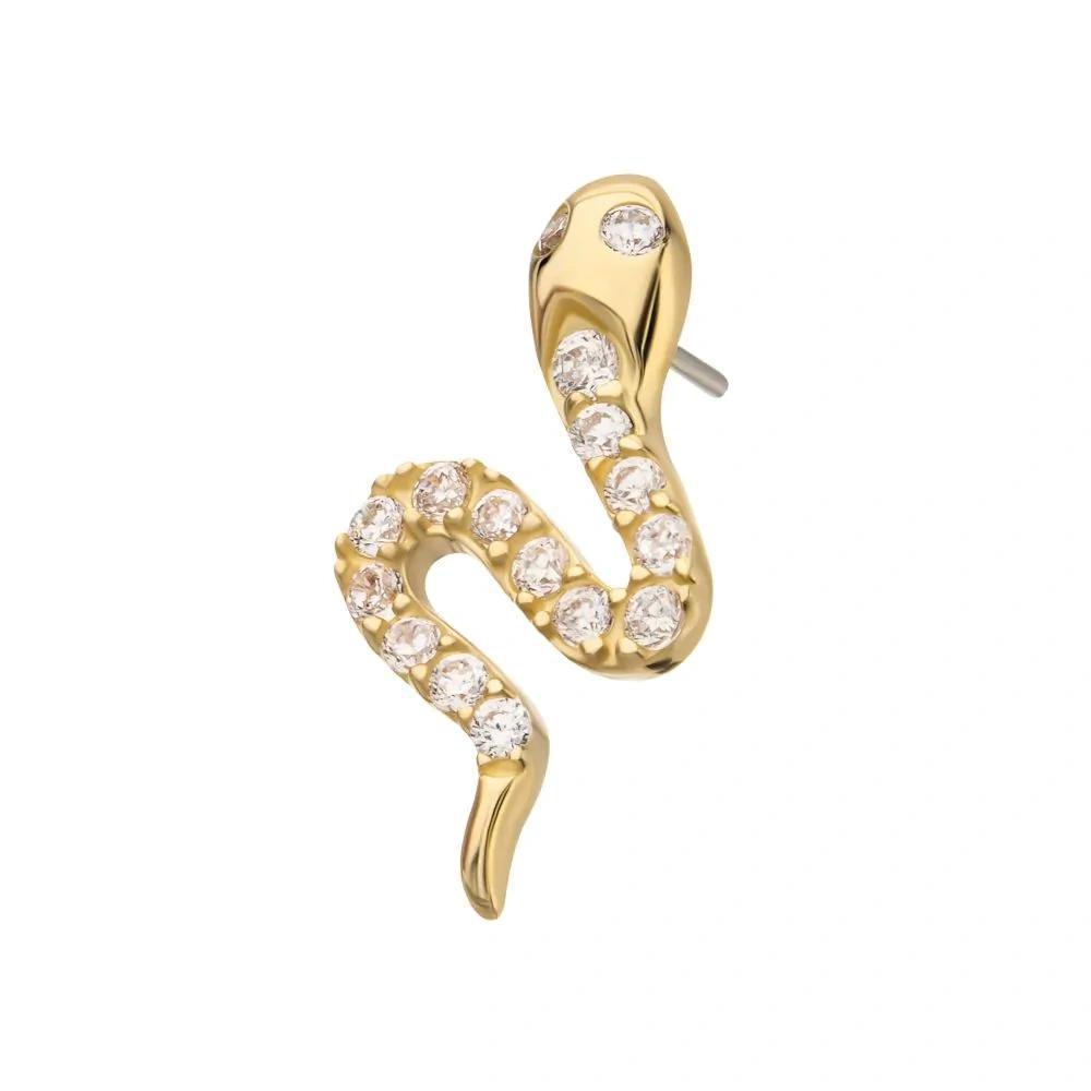 Invictus | 14k gold | Pave Set Snake | CZ